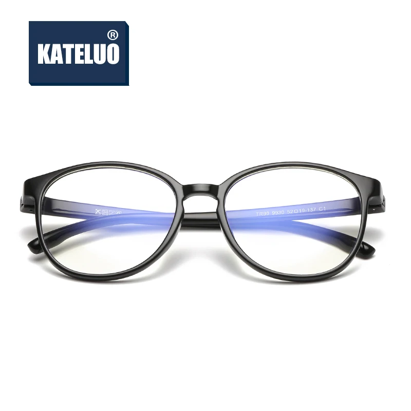 

KATELUO 2020 brand TR90 Computer Goggles Round Anti Blue Light Glasses Optical Eyeglasses Frame For Women/Men 9930