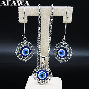 2020 Blue Eyes Stainless Steel Jewellery Sets Women Silver Color Earring Necklace Sets jewelry joyeria acero inoxidable S178727
2020 Blue Eyes Stainless Steel Jewellery Sets Women Silver Color Earring Necklace Sets jewelry joyeria acero inoxidable S178727