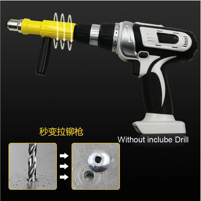 Power Cordless Drill Hand Riveter Nail Accessory Electric Pull Rivet Conversion Tool Nut Insert Riveting Adapter Gun Set
Power Cordless Drill Hand Riveter Nail Accessory Electric Pull Rivet Conversion Tool Nut Insert Riveting Adapter Gun Set