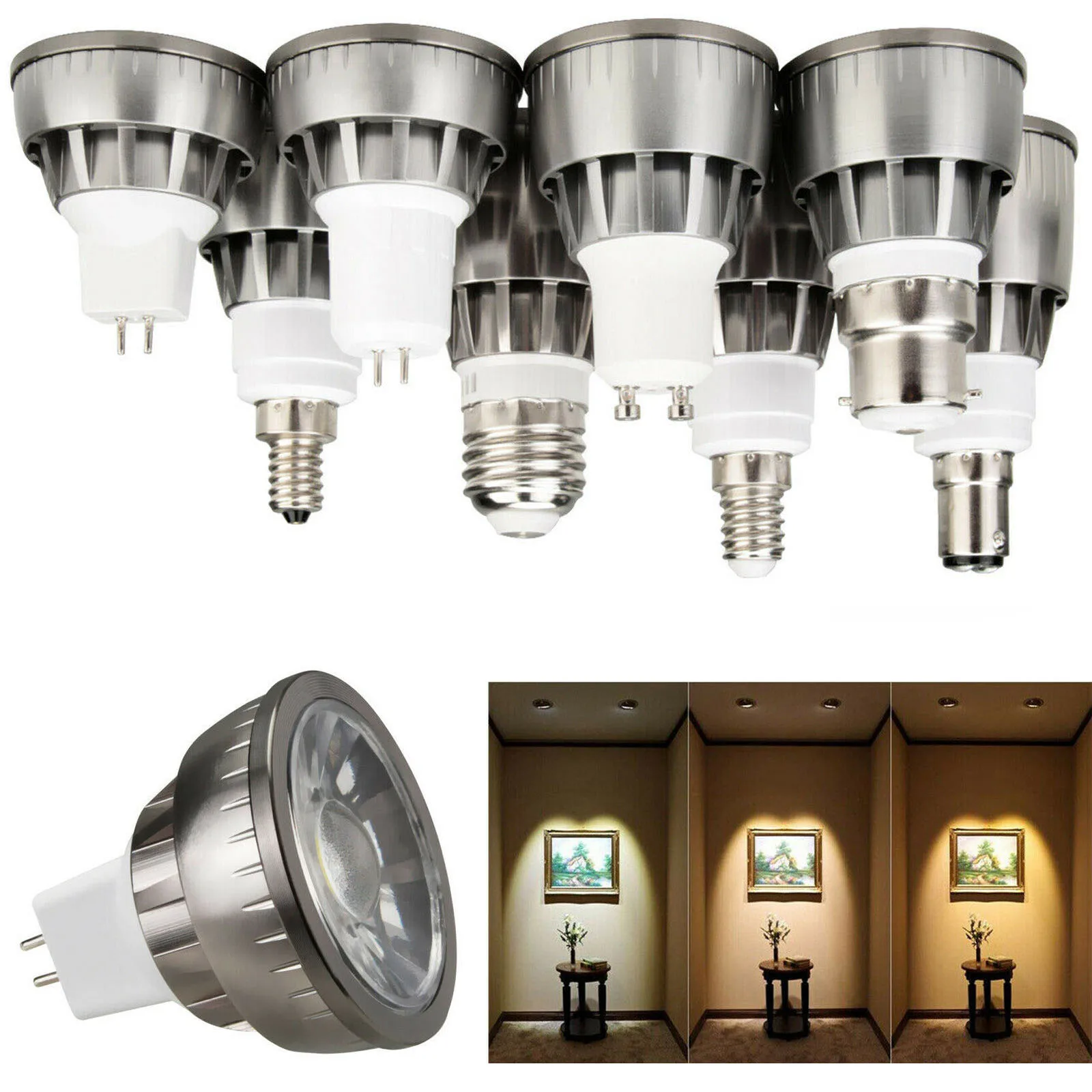 GU10 MR16 Dimmable LED Lamp Bulb E12 E14 E27 GU5.3 B15 7W 9W 12W COB Spotlight Lamps Warm Cool White Neutral White 12V 220V 110V 
GU10 MR16 Dimmable LED Lamp Bulb E12 E14 E27 GU5.3 B15 7W 9W 12W COB Spotlight Lamps Warm Cool White Neutral White 12V 220V 110V