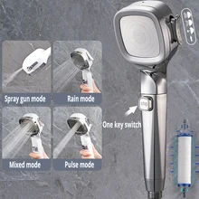 Bath high pressure shower head 4 modes with switch on/off button Adjust Water Save Shower head Nozzle filter Bathroom accessory 
Bath high pressure shower head 4 modes with switch on/off button Adjust Water Save Shower head Nozzle filter Bathroom accessory