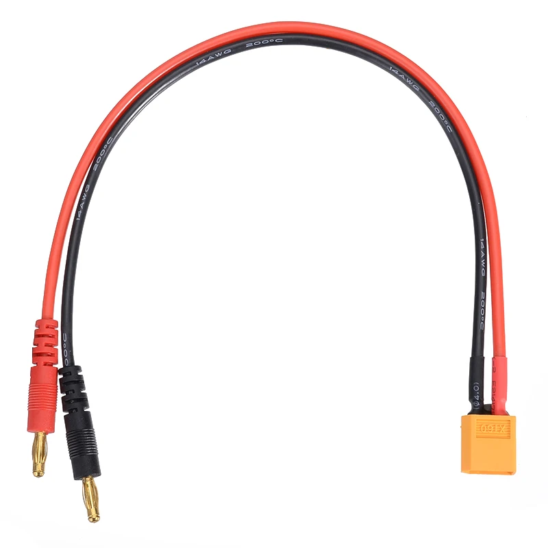 1pcs XT60 Male to 4mm Plug Connectors Line 12AWG/14AWG Charging Cable 15cm/30cm Lithium Battery Balance Charging Adapter Line