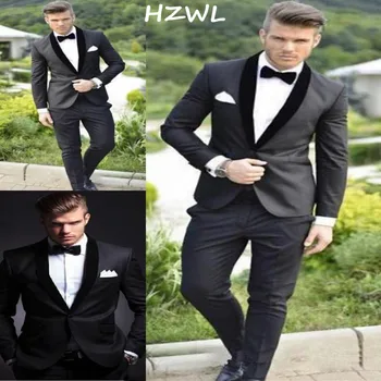 Groom Tuxedos Custom Made Charcoal Grey Best man Shawl Black Collar Groomsman Men Wedding Suits Bridegroom (Jacket+Pants+Bowtie) 
Groom Tuxedos Custom Made Charcoal Grey Best man Shawl Black Collar Groomsman Men Wedding Suits Bridegroom (Jacket+Pants+Bowtie)