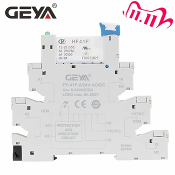 GEYA Slim Relay Module Protection Circuit 6A Relay 12VDC/AC or 24VDC/AC Relay Socket 6.2mm thickness
GEYA Slim Relay Module Protection Circuit 6A Relay 12VDC/AC or 24VDC/AC Relay Socket 6.2mm thickness