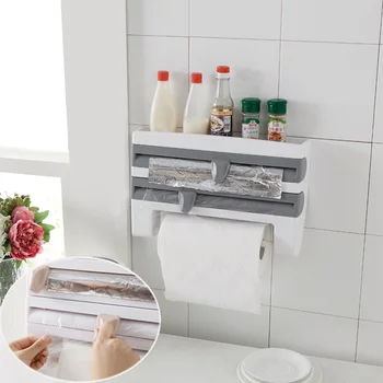 Dispenser Saran Plastic Wrap Cutter Refrigerator Cling Film Storage Rack Wall Hanging Paper Towel Holder Kitchen Organizer
Dispenser Saran Plastic Wrap Cutter Refrigerator Cling Film Storage Rack Wall Hanging Paper Towel Holder Kitchen Organizer