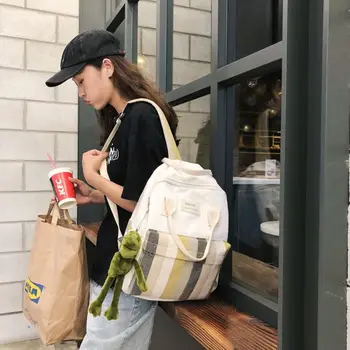 Retro Retro Women Backpack Forest Series Strips Canvas Casual Style Joker Large Capacity With Frog Pendant Student Pack School 2
Retro Retro Women Backpack Forest Series Strips Canvas Casual Style Joker Large Capacity With Frog Pendant Student Pack School 2