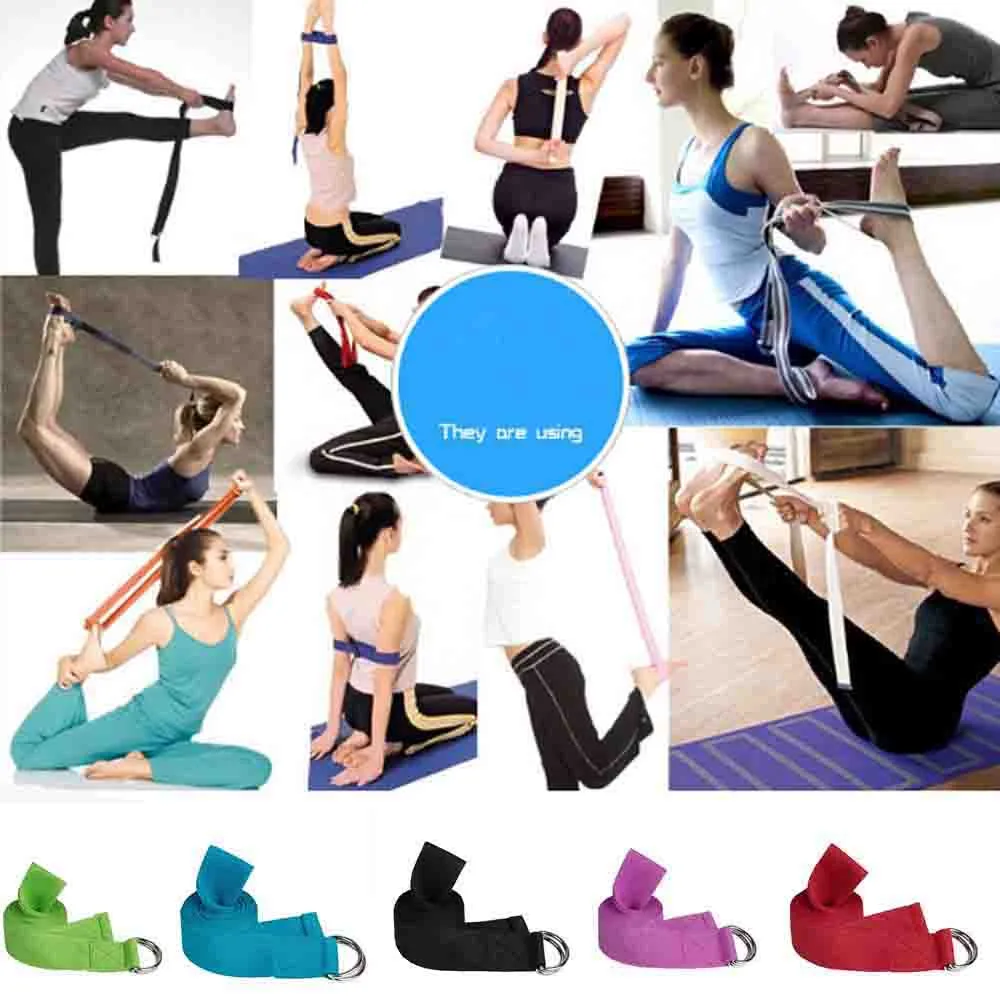 Фото Yoga supplies 180CM Adjustable D-Ring Gym Waist Sport Stretch Strap Leg Fitness Belt soft durable high quality эспандер #PY | Спорт и