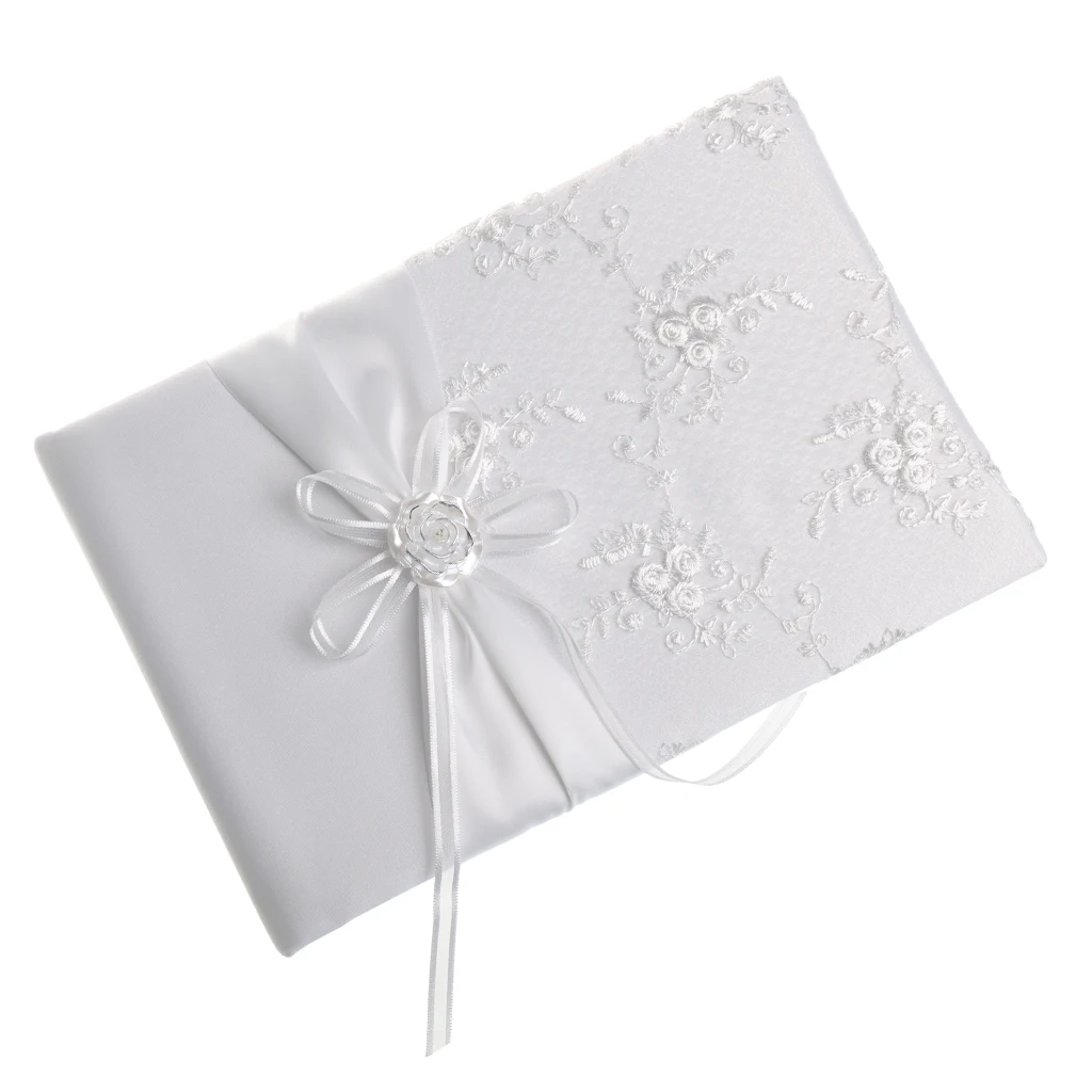 Wedding Guest Book - 9.45 x 6.50 inches, White Satin Finish - Personalized Rustic Guestbook Album for Bridal Shower Registry Wedding Guest Book - 9.45 x 6.50 inches, White Satin Finish - Personalized Rustic Guestbook Album for Bridal Shower Registry