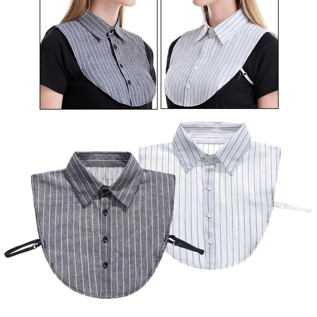 Stripe False Faux Half Shirt Detachable Fake Collar Half Shirt Blouse Choker Stripe False Faux Half Shirt Detachable Fake Collar Half Shirt Blouse Choker