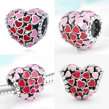 925 Silver Red Heart Charm Beads Pendant For Fit Pandora Charms Bracelets Sterling Original Bangle Necklace Jewelry Making DIY
925 Silver Red Heart Charm Beads Pendant For Fit Pandora Charms Bracelets Sterling Original Bangle Necklace Jewelry Making DIY