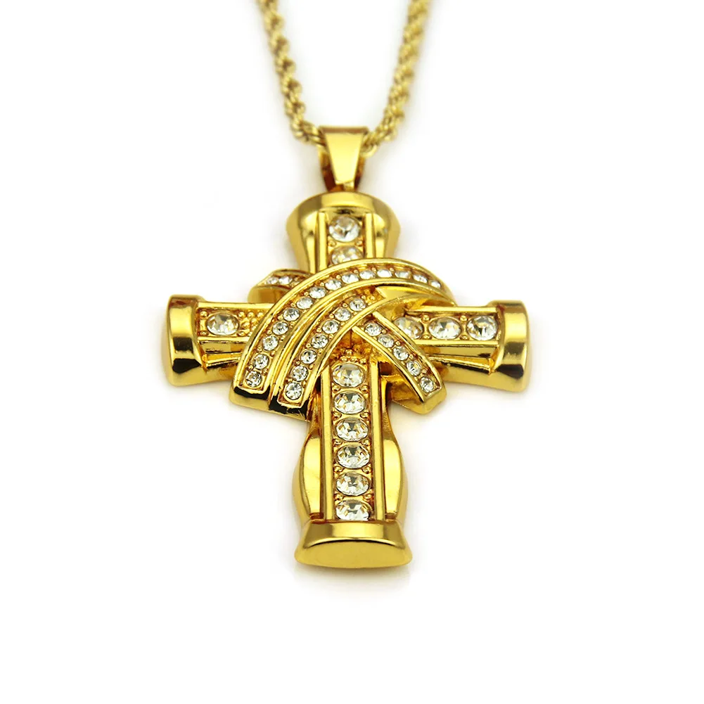 Heavy Cross Necklace Stainless Steel Christs Pendant Gold Byzantine Chain Men Ms Necklaces Jewelry Gifts Heavy Cross Necklace Stainless Steel Christs Pendant Gold Byzantine Chain Men Ms Necklaces Jewelry Gifts