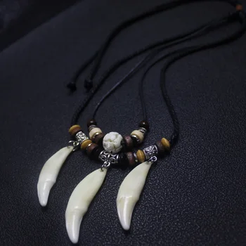 Men Necklace Charm Choker Wolf Tooth Pendant Ethnic Amulet Party characteristic accessories 
Men Necklace Charm Choker Wolf Tooth Pendant Ethnic Amulet Party characteristic accessories