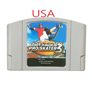 

High USA NTSC Quality Customer Cartridge Pro Skater 3 Tony Hawk Card for 64 Bit Video Game Console