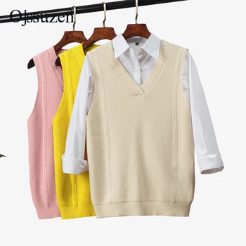 Spring Autumn V Neck Cute Sweater Vest Women Casual Knitted Vest Basic Sleeveless Jumpers Pullover Women's Apricot Blue Pink
Spring Autumn V Neck Cute Sweater Vest Women Casual Knitted Vest Basic Sleeveless Jumpers Pullover Women's Apricot Blue Pink