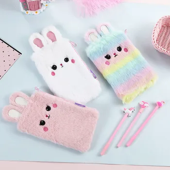 2020 New Rabbit Sationary Pencil Case For Student Zipper Small Pen Bag Rainbow Fur Gift Organizer
2020 New Rabbit Sationary Pencil Case For Student Zipper Small Pen Bag Rainbow Fur Gift Organizer