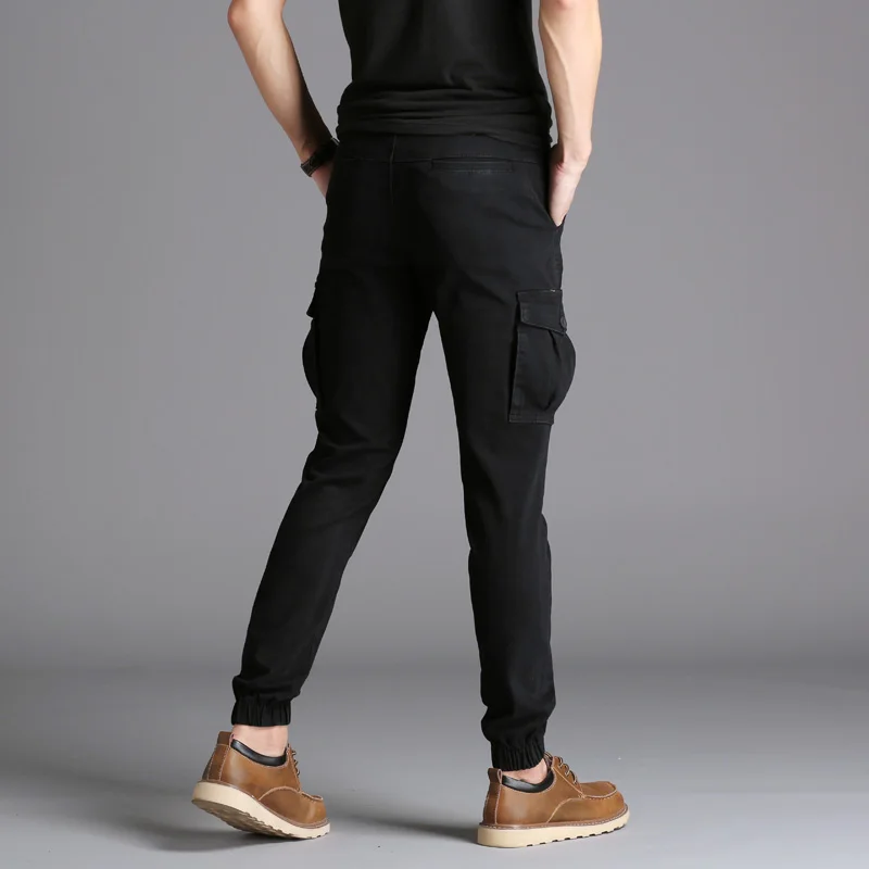 KSTUN Casual Pants Men Stretch Cargo Pants Military Tactical Joggers Side Pocket Fashions Black