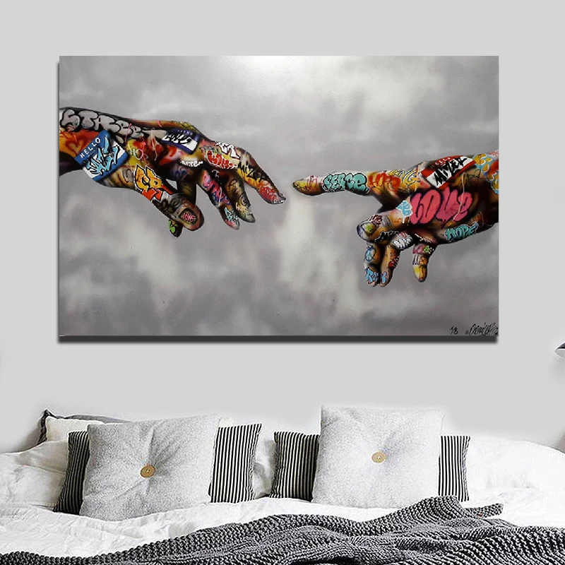 Graffiti Street Art Painting Abstract Hand Wall Pictures For Living Room Classic Posters and Prints | Дом и сад
