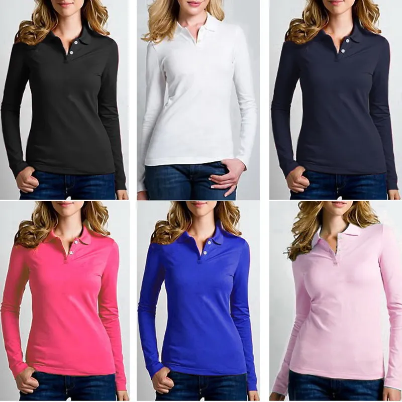 Spring Autumn Top quality Polo Women Long Sleeve Slim Polos Black White Red Plus Size Lady Polo Shirt Golf tennis Tops & Tees
Spring Autumn Top quality Polo Women Long Sleeve Slim Polos Black White Red Plus Size Lady Polo Shirt Golf tennis Tops & Tees