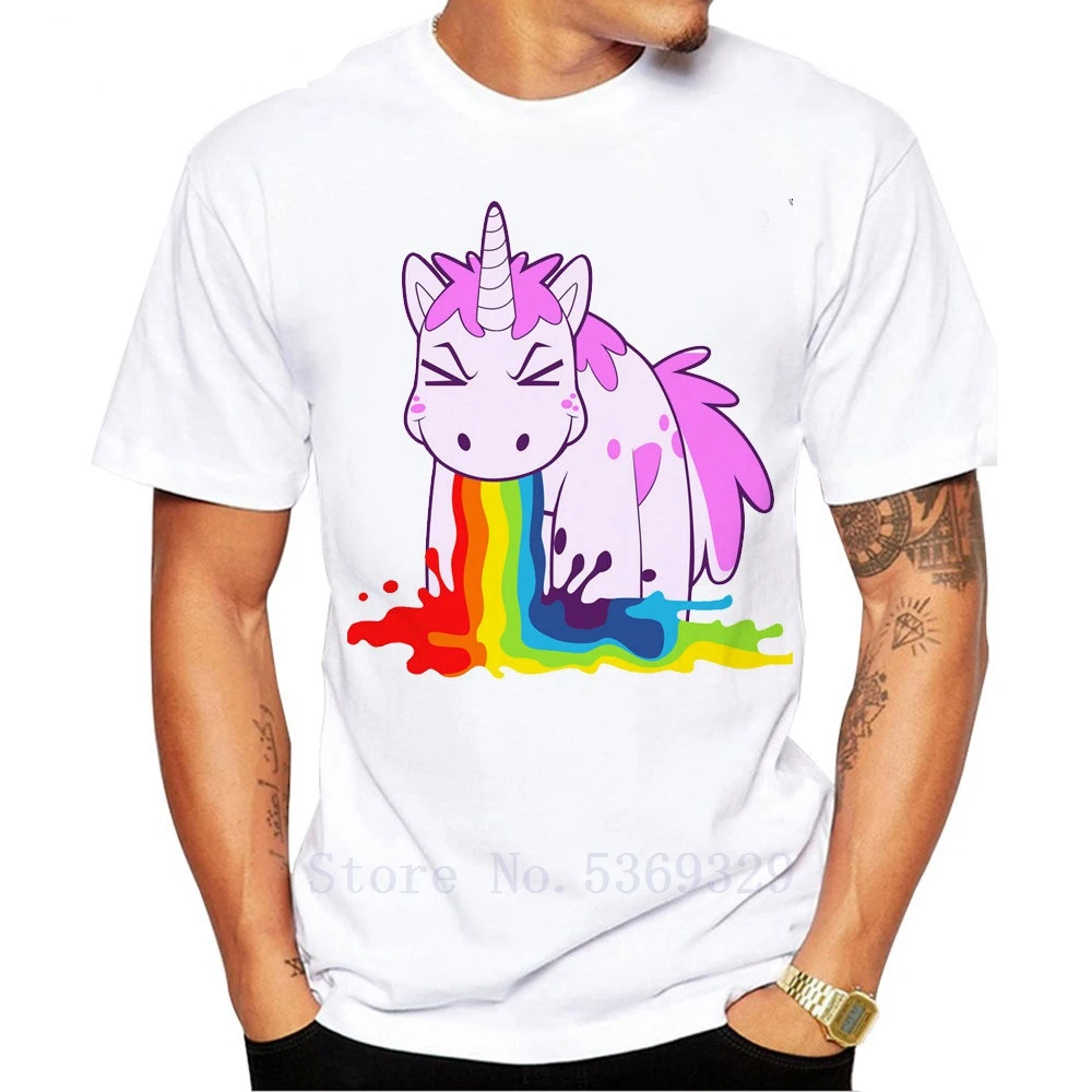 2020 Funny Summer Unicorn Vomiting Tops Tee T Shirt For Men O-Neck Modal Cartoon short sleeve printing
2020 Funny Summer Unicorn Vomiting Tops Tee T Shirt For Men O-Neck Modal Cartoon short sleeve printing