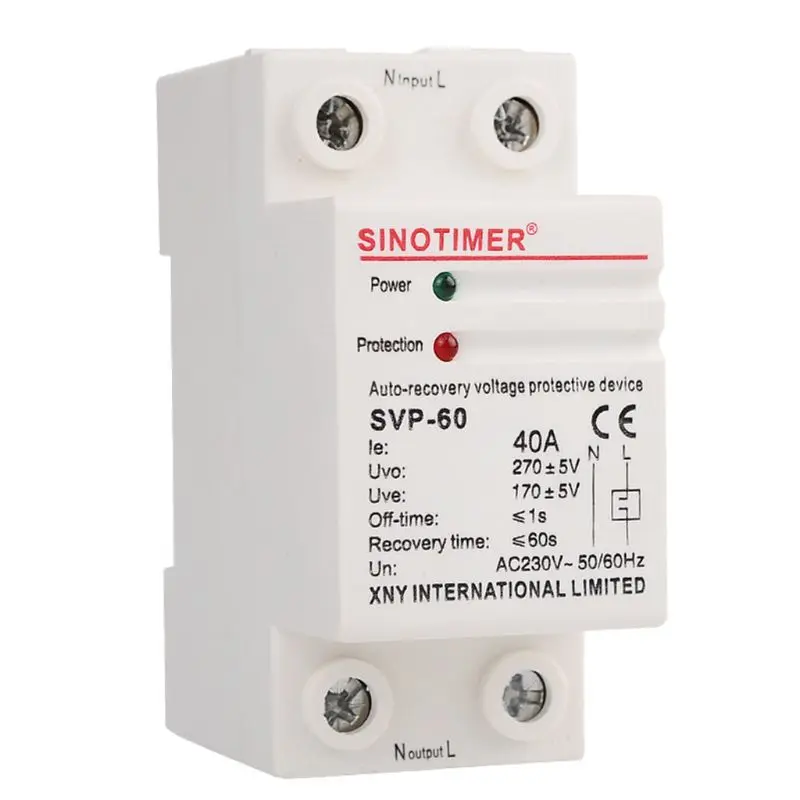 230V AC 40A Din Rail Recovery Over Under Voltage Protector Device Self-resetting H7ED
230V AC 40A Din Rail Recovery Over Under Voltage Protector Device Self-resetting H7ED