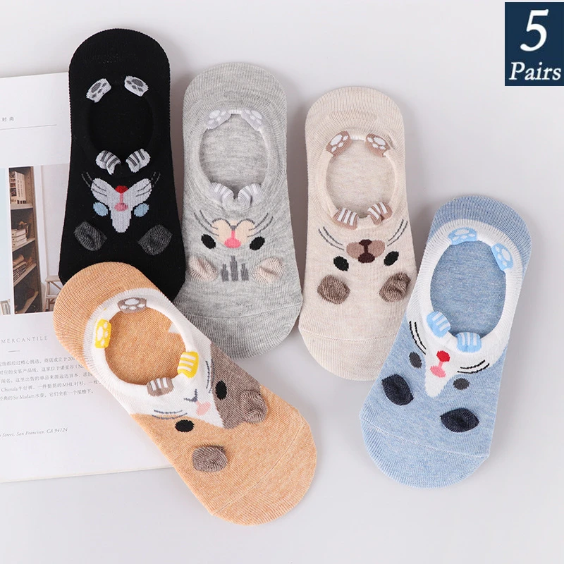 5 Pairs Women's Socks Candy Color Small Animal Cartoon Pattern Boat Sock for Summer Breathable Casual Girls Short Socks
5 Pairs Women's Socks Candy Color Small Animal Cartoon Pattern Boat Sock for Summer Breathable Casual Girls Short Socks