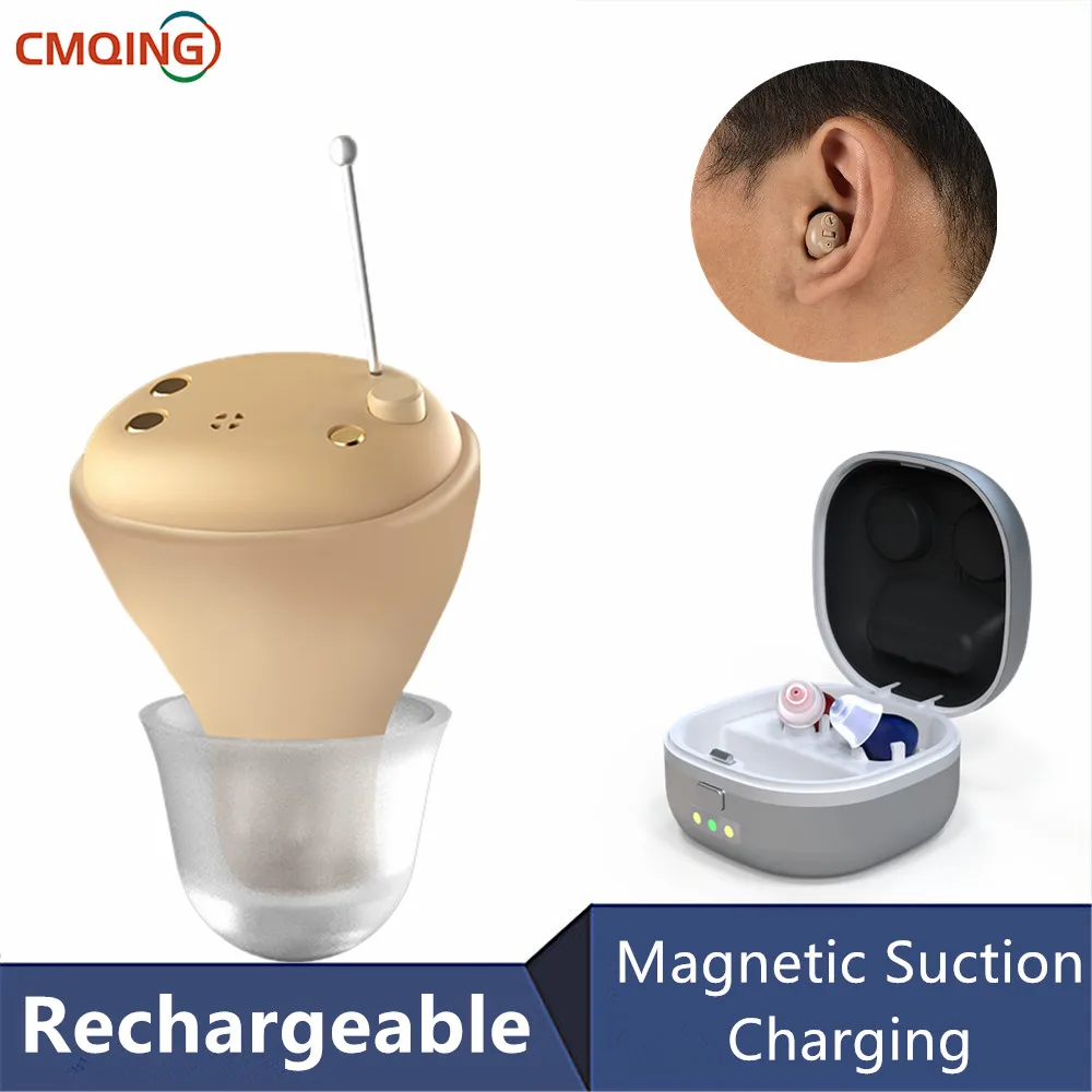 Фото Rechargeable Hearing Aid Audifonos Intelligent ITC Invisible Earbuds Adjustable Tone Sound Amplifier In-Ear Device | Красота и