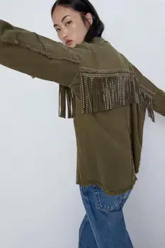 2020 New Long Sleeve Jackets Women Heavy industry Tassel Denim Jacket big size Single Breasted Irregular Top Jackets Jean Coats 
2020 New Long Sleeve Jackets Women Heavy industry Tassel Denim Jacket big size Single Breasted Irregular Top Jackets Jean Coats