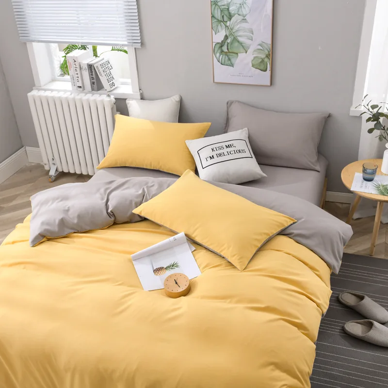 Classic Yellow Bedding Set Luxury Solid Color Bed Sheet Quilt Cover Pillowcase Family Set Queen King Super King Size Bed Linen
Classic Yellow Bedding Set Luxury Solid Color Bed Sheet Quilt Cover Pillowcase Family Set Queen King Super King Size Bed Linen