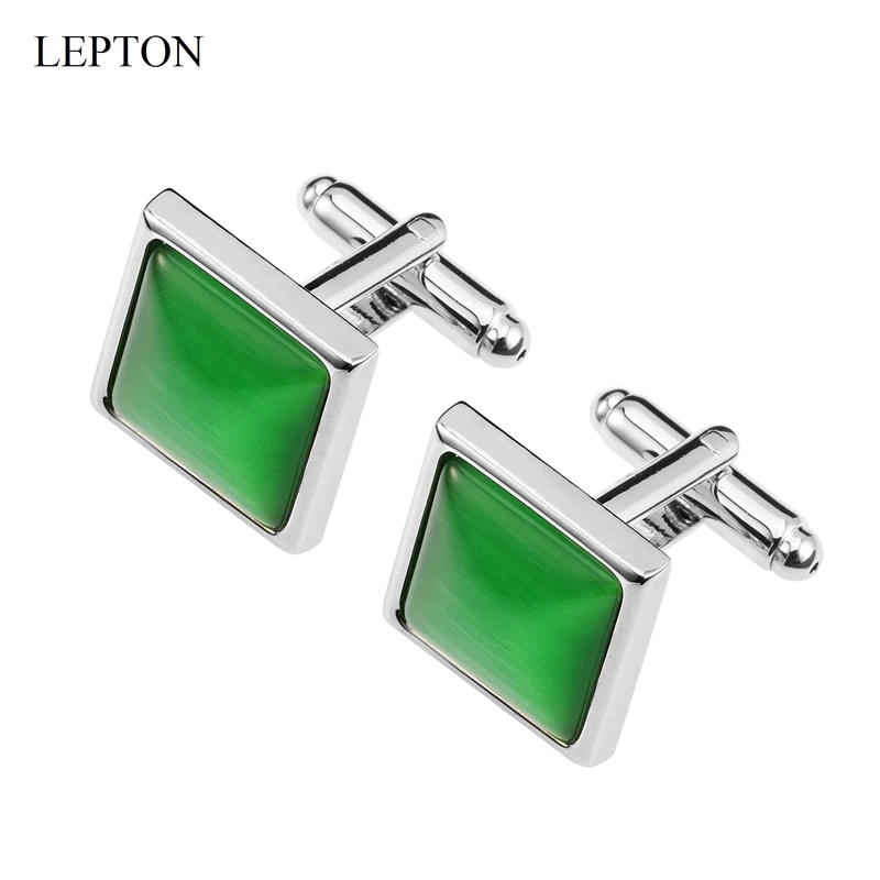 LEPTON Green Cat Eye Stone Cufflinks for Mens Shirt Cuffs Cufflink Square Fashion Women Cuff Links Relojes Gemelos Best Gift
LEPTON Green Cat Eye Stone Cufflinks for Mens Shirt Cuffs Cufflink Square Fashion Women Cuff Links Relojes Gemelos Best Gift