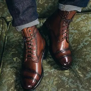 Men PU Leather Shoes Low Heel Casual Shoes Dress Shoes Brogue Shoes Spring Ankle Boots Vintage Classic Male Casual TV294
Men PU Leather Shoes Low Heel Casual Shoes Dress Shoes Brogue Shoes Spring Ankle Boots Vintage Classic Male Casual TV294