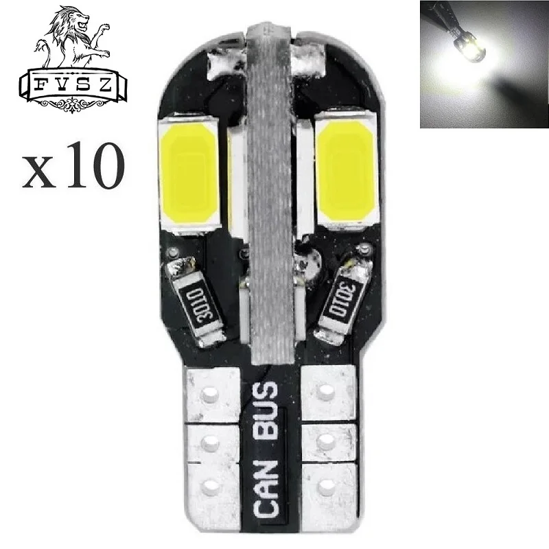 10 шт. T10 светодиодный W5W 8 SMD 5730 194 168 автомобилей Светодиодный светильник Canbus