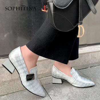 SOPHITINA Office Women Pumps High Quality Cow Leather Metal Belt Decoration Alligator Pattern Shoes Fashion Concise Pumps SO414
SOPHITINA Office Women Pumps High Quality Cow Leather Metal Belt Decoration Alligator Pattern Shoes Fashion Concise Pumps SO414