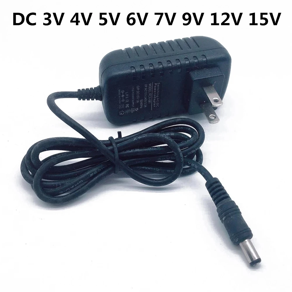 

US Power Adapter AC 110V-240V To DC 3V 5V 6V 7V 9V 12V 15V 0.5A -2A Universal American Supply Charger Adaptor LED Light AC 220V