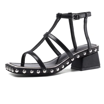2020 Summer New Fashion Square Toe Square Med Heels Women Gladiator Sandals Genuine Leather Pumps Sexy Elegant Casual Shoes 
2020 Summer New Fashion Square Toe Square Med Heels Women Gladiator Sandals Genuine Leather Pumps Sexy Elegant Casual Shoes