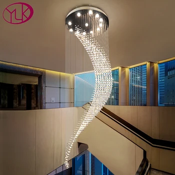 Modern Staircase Crystal Chandelier Luxury Spiral Design Hall Light Fixture Living Dining Room Suspension Wire Cristal Lamp Loft
Modern Staircase Crystal Chandelier Luxury Spiral Design Hall Light Fixture Living Dining Room Suspension Wire Cristal Lamp Loft