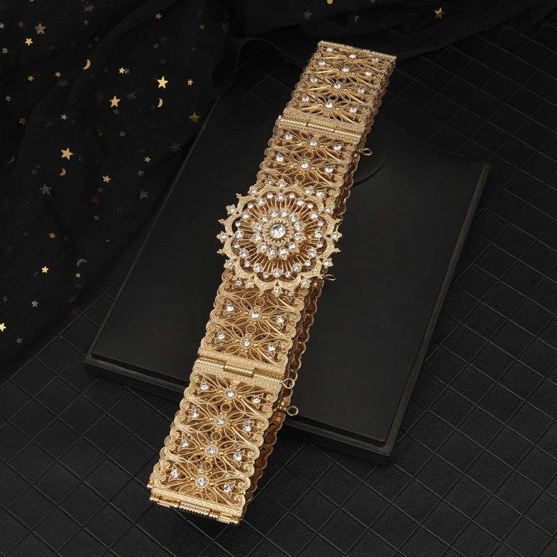 Elegant round crystal hollow flower metal belt designed for ladies wedding party custom dress jewelry belt
Elegant round crystal hollow flower metal belt designed for ladies wedding party custom dress jewelry belt