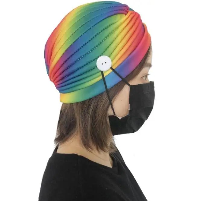 2020 Face Mask Button Hairband Wide Turban Lady Yoga Sports Headband Rainbow Print Twisted Head Wrap Adult Women Elastic Hair Ba
2020 Face Mask Button Hairband Wide Turban Lady Yoga Sports Headband Rainbow Print Twisted Head Wrap Adult Women Elastic Hair Ba