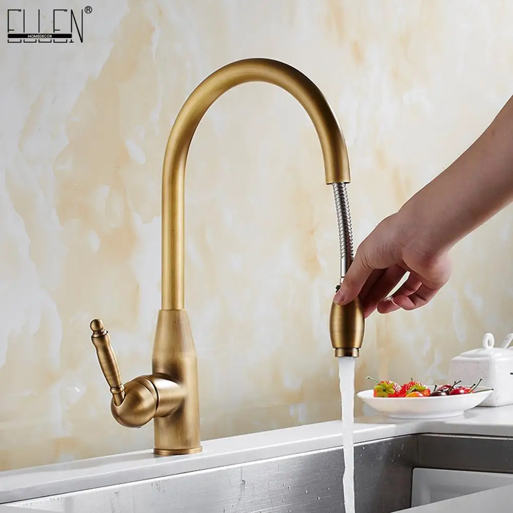 Vidric Pull Out Kitchen Faucet Hot Cold Water Mixer Brass Antique Bronze Deck Mounted Kitchen Sink Faucet ELK1125
Vidric Pull Out Kitchen Faucet Hot Cold Water Mixer Brass Antique Bronze Deck Mounted Kitchen Sink Faucet ELK1125