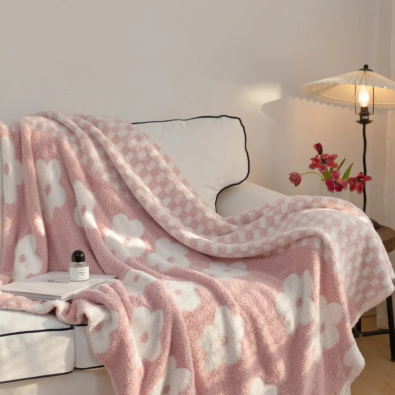 Couverture tricotée en Jacquard, Plaid, échiquier, Plaid, confortable, Super doux, duveteux, duveteux, pour lit, canapé, châle de sieste, à la mode Couverture tricotée en Jacquard, Plaid, échiquier, Plaid, confortable, Super doux, duveteux, duveteux, pour lit, canapé, châle de sieste, à la mode