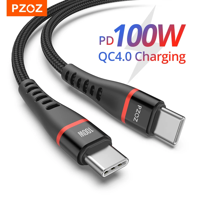 PZOZ 100W Вт PD USB C к Type кабель Быстрая зарядка 4.0 60W для MacBook IPad Pro 2020 Samsung Зарядное