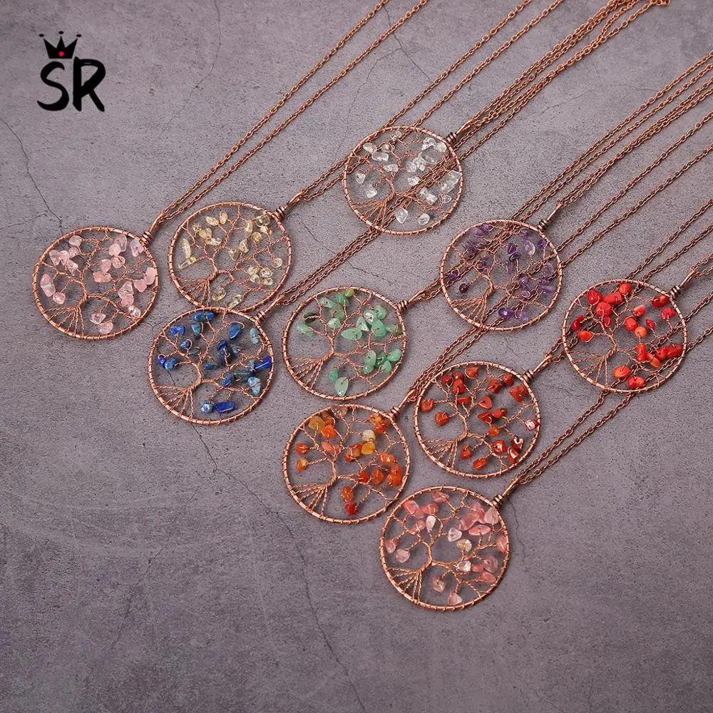 SR 2019 New Handmade Natural Stones Vintage Boho Life Tree Necklace Trendy Fashion Women's Jewelry Pendant Necklace 
SR 2019 New Handmade Natural Stones Vintage Boho Life Tree Necklace Trendy Fashion Women's Jewelry Pendant Necklace