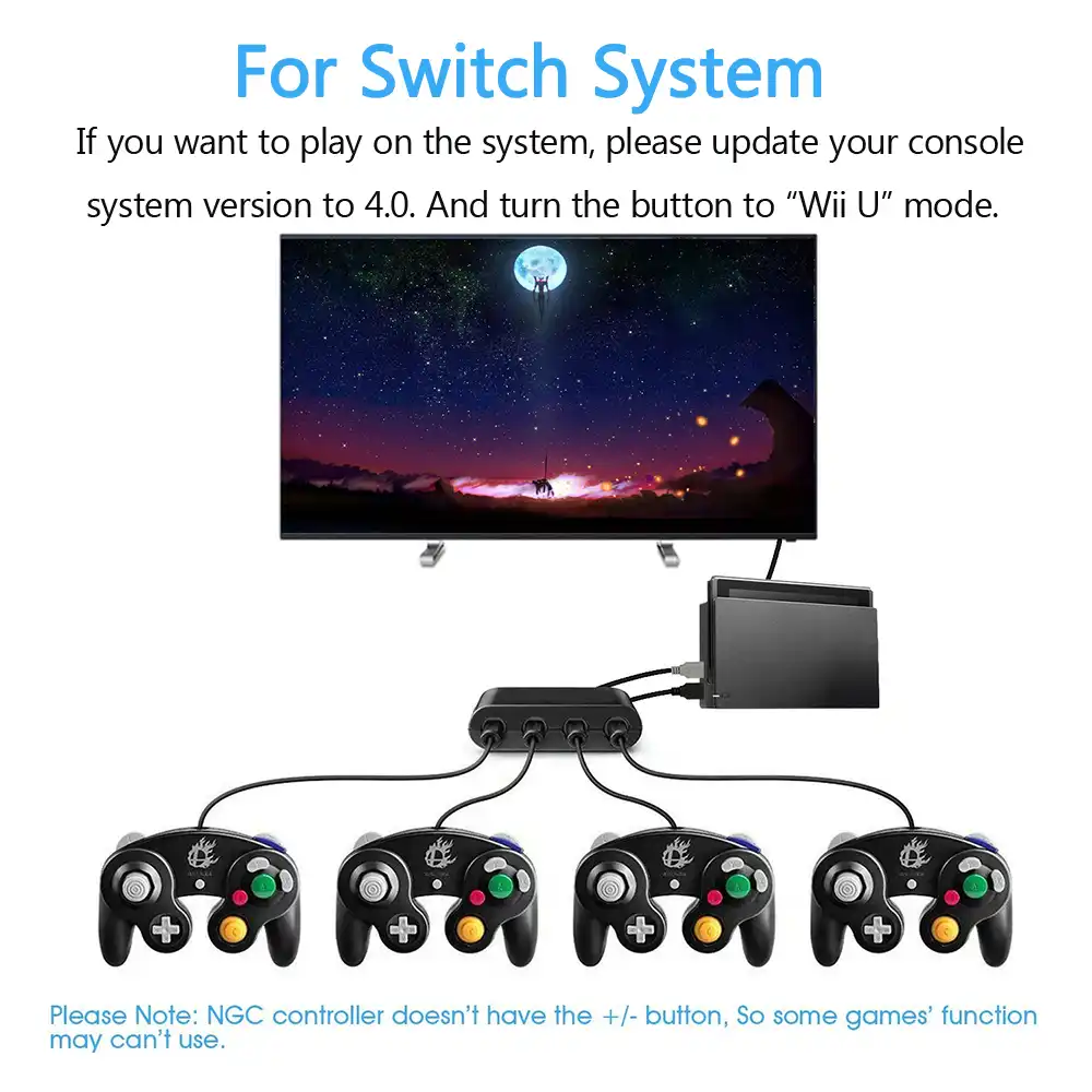 game console usb adapter converter 4 ports for gc gamecube to