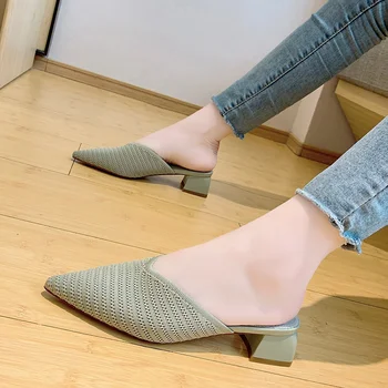 V Mouth Knit High Heel Slippers Women Breathable Mesh Mules Shoes Women Summer Shoes Elegant Square Heel Slippers Ladies
V Mouth Knit High Heel Slippers Women Breathable Mesh Mules Shoes Women Summer Shoes Elegant Square Heel Slippers Ladies