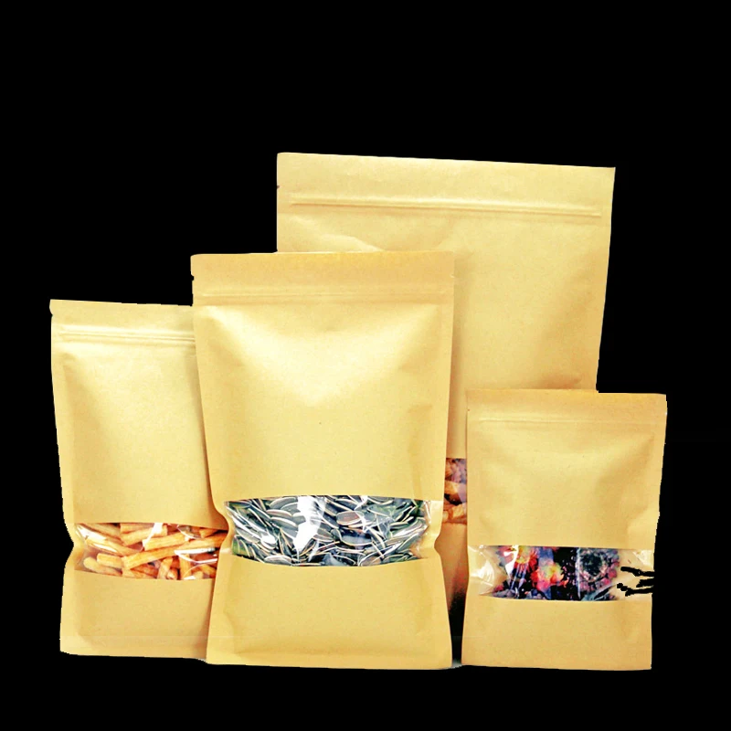 Kraft Paper Zip Lock Transparent Window Flat Bottom Zipper Bag Storage Packing Reseal Food Candy Snack Tea Nut Chocolate Cookie
Kraft Paper Zip Lock Transparent Window Flat Bottom Zipper Bag Storage Packing Reseal Food Candy Snack Tea Nut Chocolate Cookie