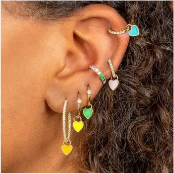 2020 SUMMER fashion women jewelry high quality small cz hoop with Neon enamel cute heart charm earring
2020 SUMMER fashion women jewelry high quality small cz hoop with Neon enamel cute heart charm earring