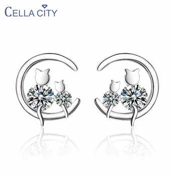 Cellacity Delicate Silver 925 Jewelry Stud Earrings for Women Round Gemstones Female Ear Studs for Dating Lovely Design Cat Moon
Cellacity Delicate Silver 925 Jewelry Stud Earrings for Women Round Gemstones Female Ear Studs for Dating Lovely Design Cat Moon