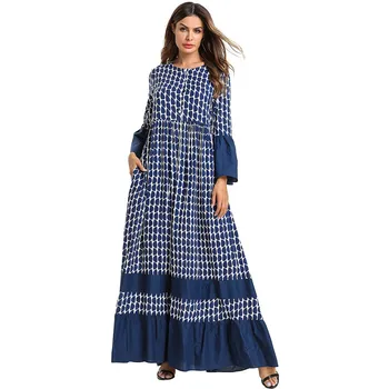 Simple Long-sleeved Ruffled Swing Muslim Dress Abaya Front Open Breastfeeding Stitching Robe Loose Long Kaftan Islamic Clothing 
Simple Long-sleeved Ruffled Swing Muslim Dress Abaya Front Open Breastfeeding Stitching Robe Loose Long Kaftan Islamic Clothing