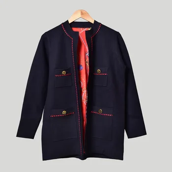 19 Commute Splicing Gold Buckle Solid Color Lady Knitting Shirt Coat 91095
19 Commute Splicing Gold Buckle Solid Color Lady Knitting Shirt Coat 91095