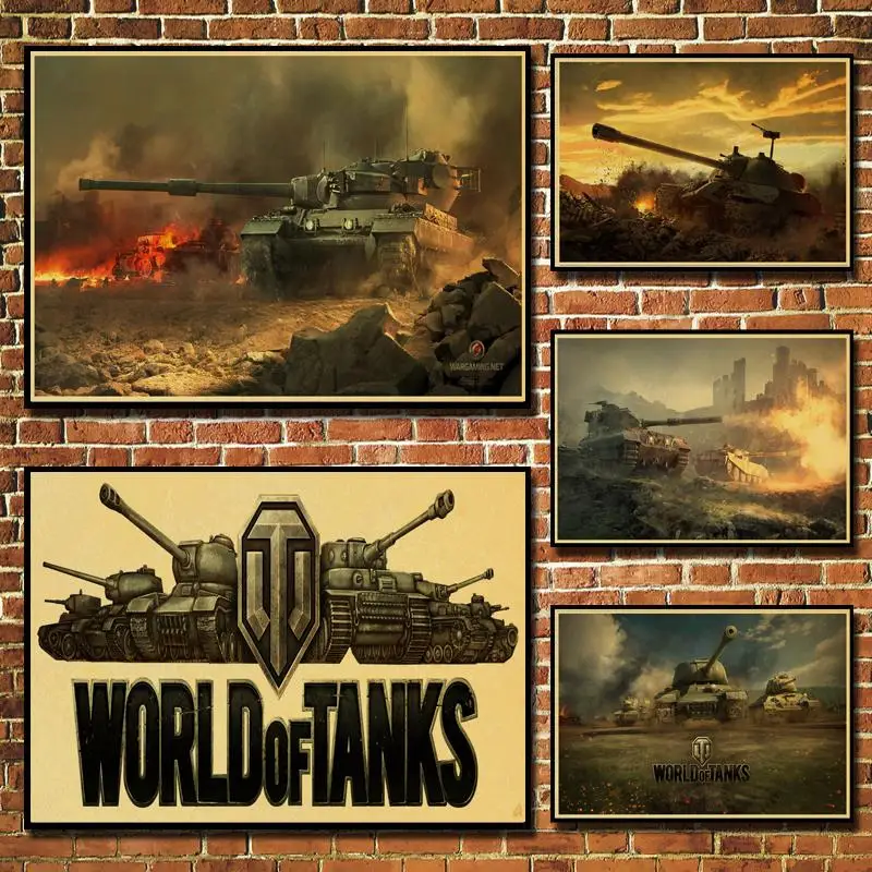 Винтажный бумажный постер World of Tanks настенная живопись украшение для дома 42x30 см