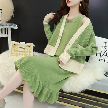 Autumn Winter Women Kniting Sweater Suit Dress Cashmere Cardigan Coat Over The Knee Sweater Dress + Sweater Coat Two Piece Sets
Autumn Winter Women Kniting Sweater Suit Dress Cashmere Cardigan Coat Over The Knee Sweater Dress + Sweater Coat Two Piece Sets